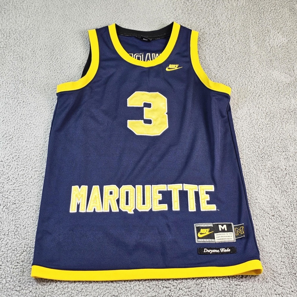 Marquette Golden Eagles Jersey Mens Medium Blue NCAA Basketball Dwyane Wade Nike